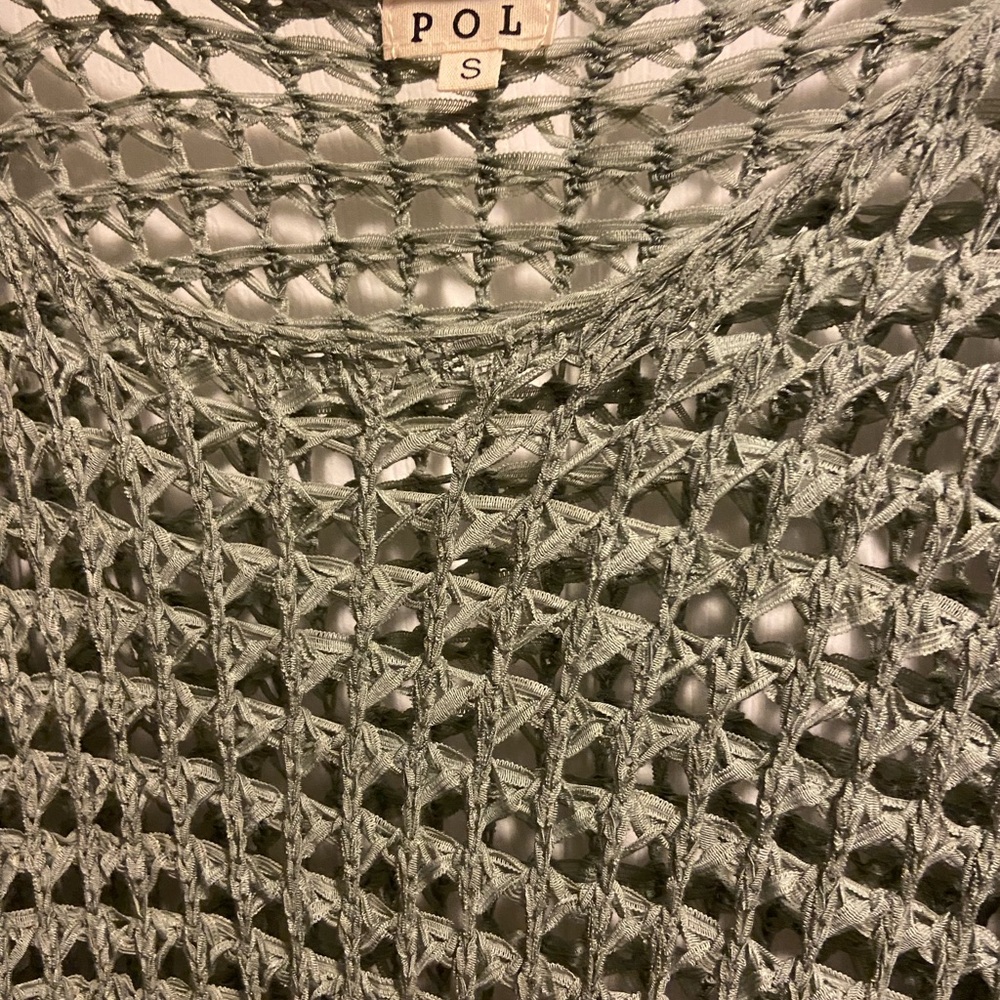 POL Women's Olive Crochet Sweater - Picture 2 of 4